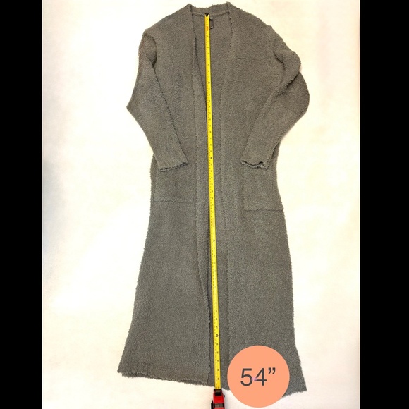 Skims knit fuzzy grey long robe size s/m (unisex) - Picture 10 of 12